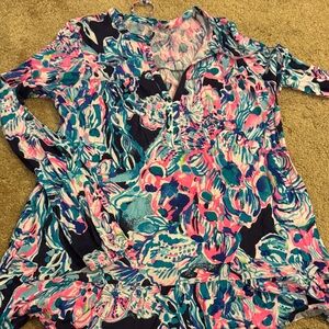Lilly Pulitzer Vibrant Pink and Blue Blouse
